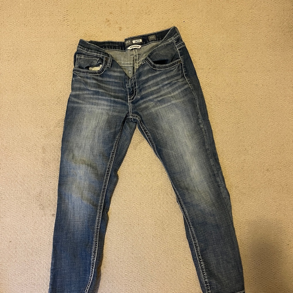 Men's Straight Blue Jeans 33x32